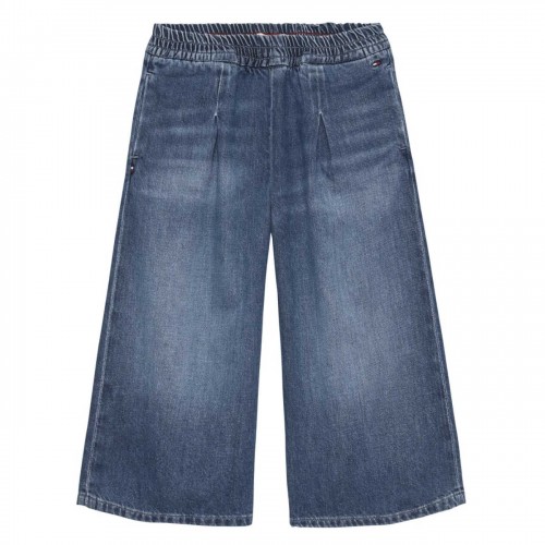 TOMMY HILFIGER παντελόνι culotte denim KG0KG09183-1BK μπλε TOMMY HILFIGER παντελόνι culotte denim KG0KG09183-1BK μπλε